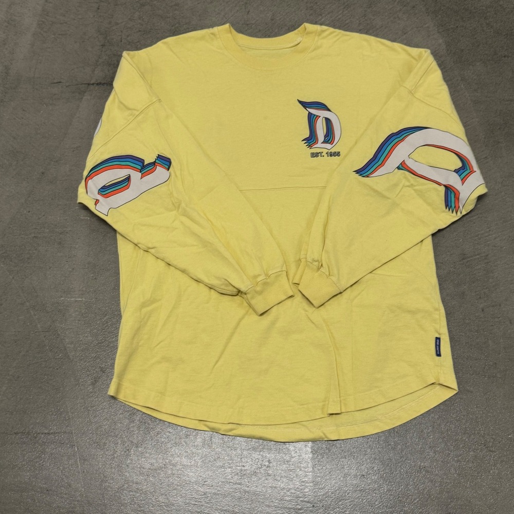 Disneyland Resort Spirit Jersey Yellow Rainbow Puff Print Long Sleeve Medium
